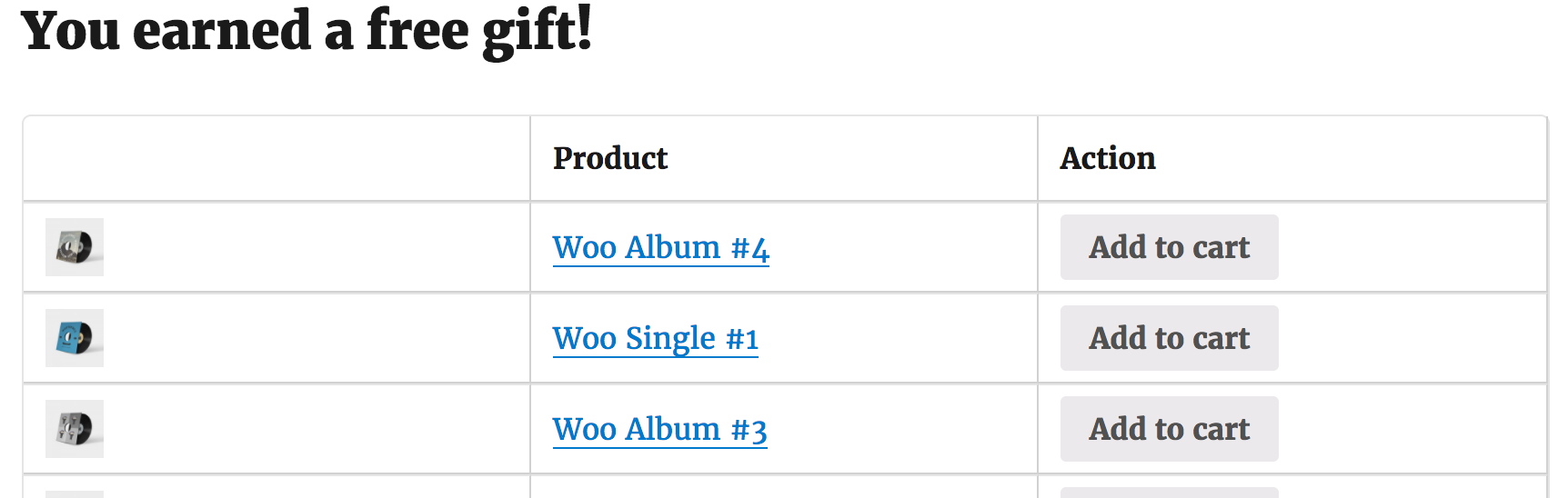 Woocommerce free gifts