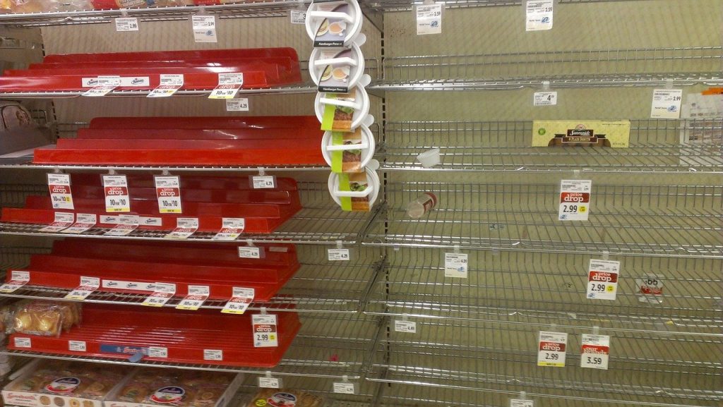 Empty Supermarket Shelves